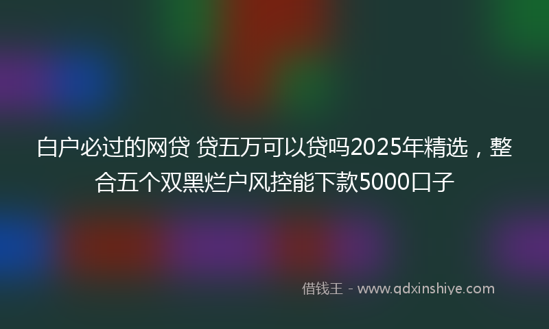 白户必过的网贷 贷五万可以贷吗2025年精选，整合五个双黑烂户风控能下款5000口子