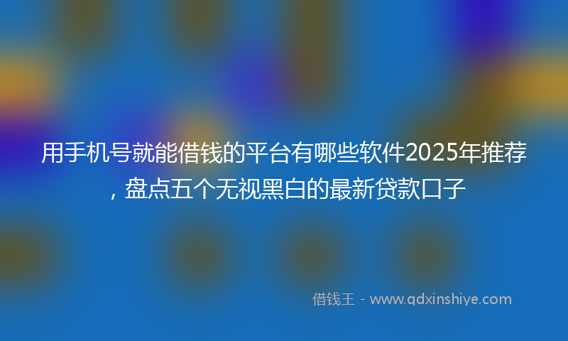 用手机号就能借钱的平台有哪些软件2025年推荐，盘点五个无视黑白的最新贷款口子