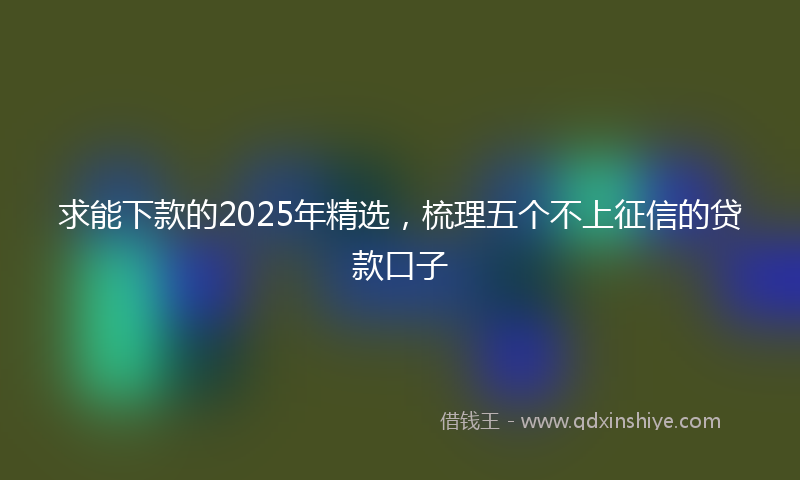 求能下款的2025年精选，梳理五个不上征信的贷款口子