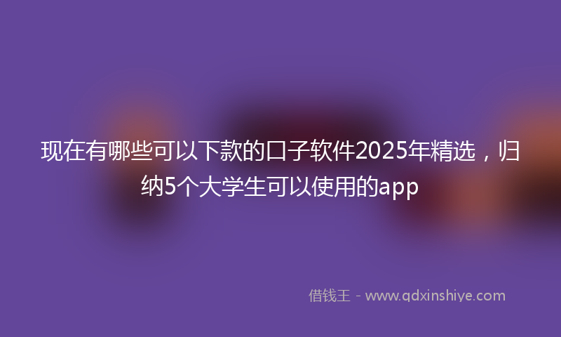 现在有哪些可以下款的口子软件2025年精选，归纳5个大学生可以使用的app