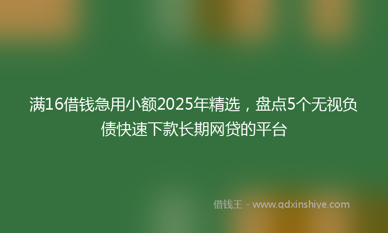 满16借钱急用小额2025年精选，盘点5个无视负债快速下款长期网贷的平台