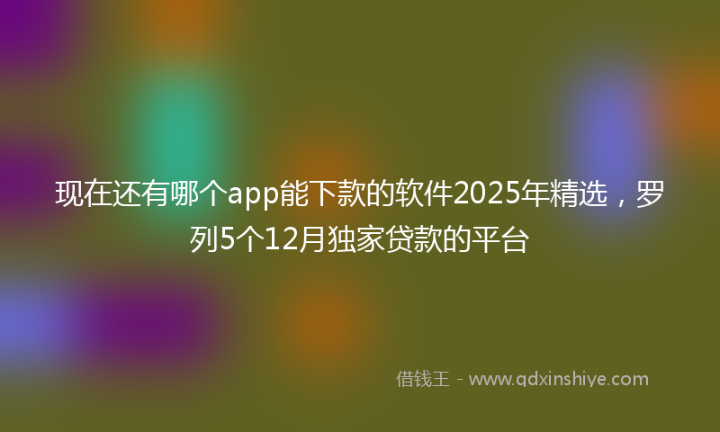 现在还有哪个app能下款的软件2025年精选，罗列5个12月独家贷款的平台
