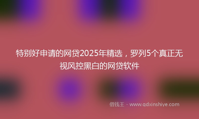 特别好申请的网贷2025年精选，罗列5个真正无视风控黑白的网贷软件