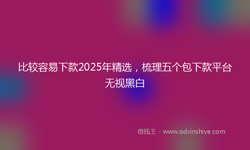 比较容易下款2025年精选，梳理五个包下款平台无视黑白