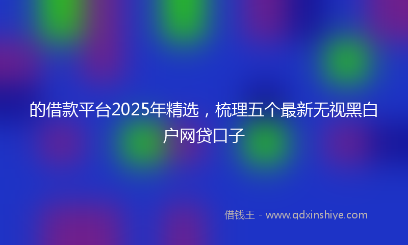 的借款平台2025年精选，梳理五个最新无视黑白户网贷口子