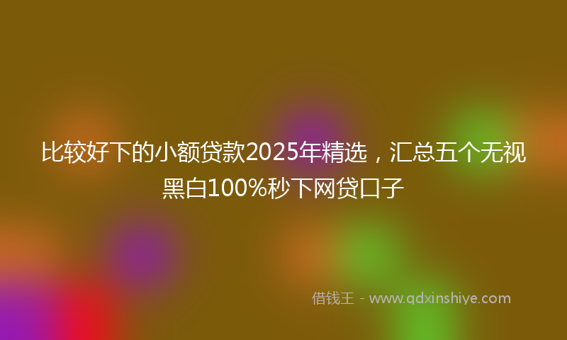 比较好下的小额贷款2025年精选，汇总五个无视黑白100%秒下网贷口子