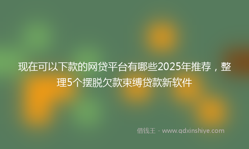 现在可以下款的网贷平台有哪些2025年推荐，整理5个摆脱欠款束缚贷款新软件