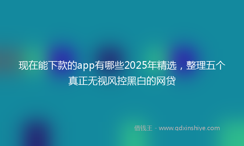 现在能下款的app有哪些2025年精选，整理五个真正无视风控黑白的网贷