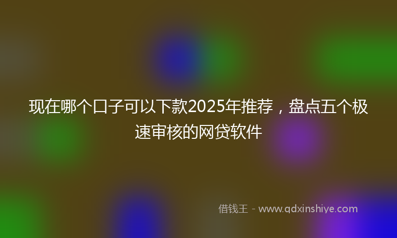现在哪个口子可以下款2025年推荐，盘点五个极速审核的网贷软件