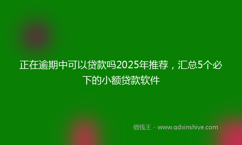 正在逾期中可以贷款吗2025年推荐，汇总5个必下的小额贷款软件