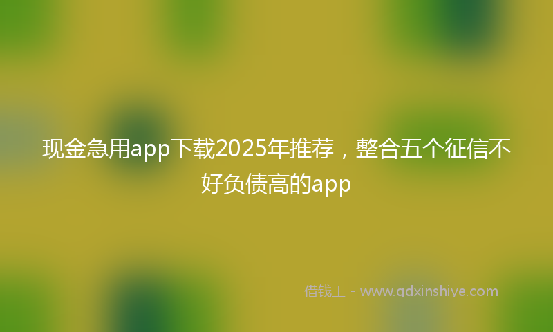 现金急用app下载2025年推荐，整合五个征信不好负债高的app
