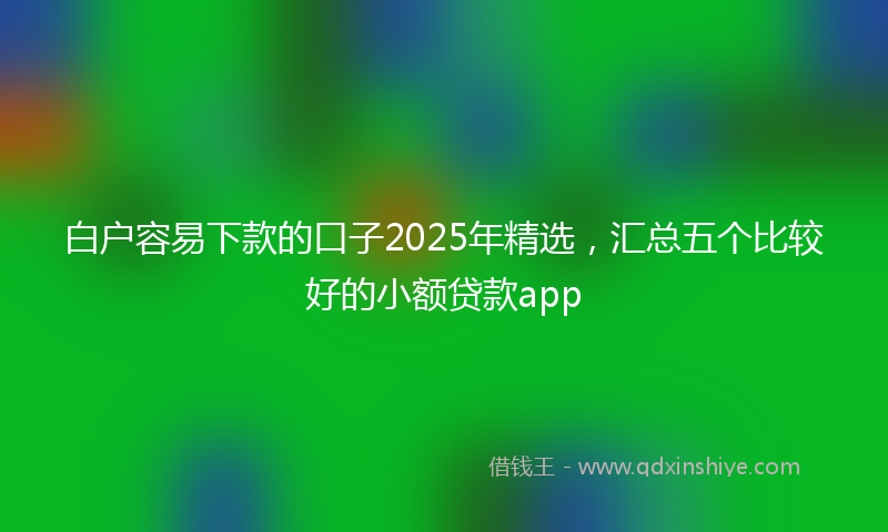 白户容易下款的口子2025年精选，汇总五个比较好的小额贷款app