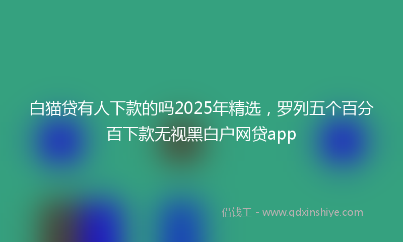 白猫贷有人下款的吗2025年精选，罗列五个百分百下款无视黑白户网贷app