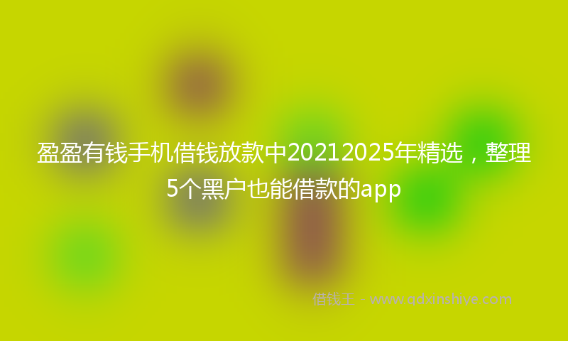 盈盈有钱手机借钱放款中20212025年精选，整理5个黑户也能借款的app