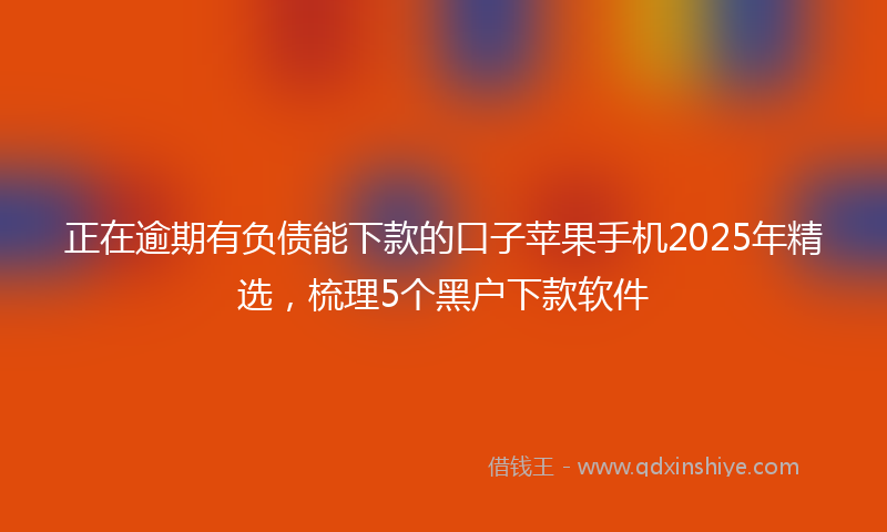 正在逾期有负债能下款的口子苹果手机2025年精选，梳理5个黑户下款软件