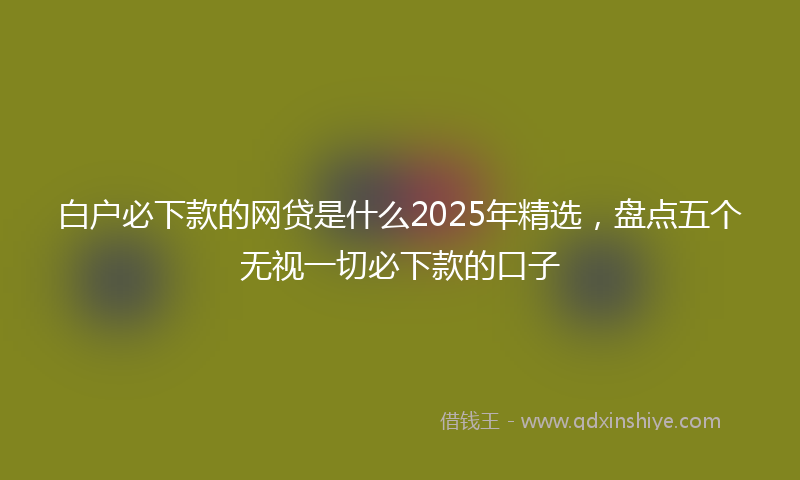 白户必下款的网贷是什么2025年精选，盘点五个无视一切必下款的口子