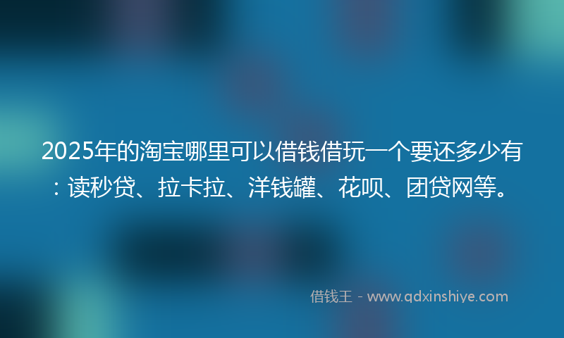 2025年的淘宝哪里可以借钱借玩一个要还多少有：读秒贷、拉卡拉、洋钱罐、花呗、团贷网等。