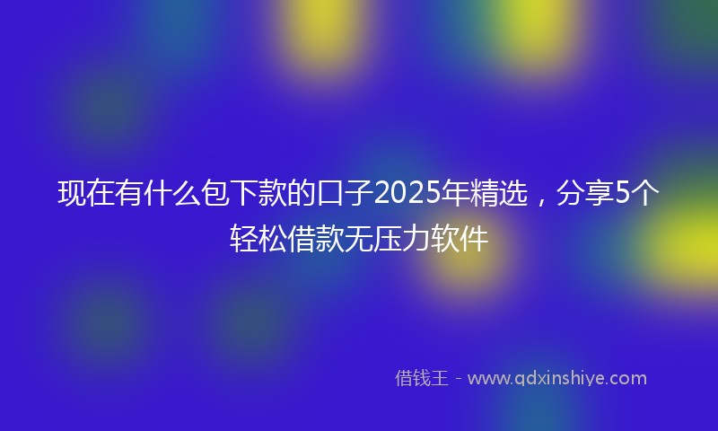 现在有什么包下款的口子2025年精选，分享5个轻松借款无压力软件
