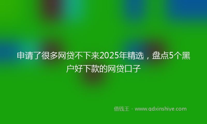 申请了很多网贷不下来2025年精选，盘点5个黑户好下款的网贷口子