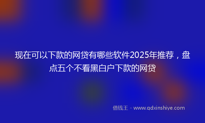 现在可以下款的网贷有哪些软件2025年推荐，盘点五个不看黑白户下款的网贷