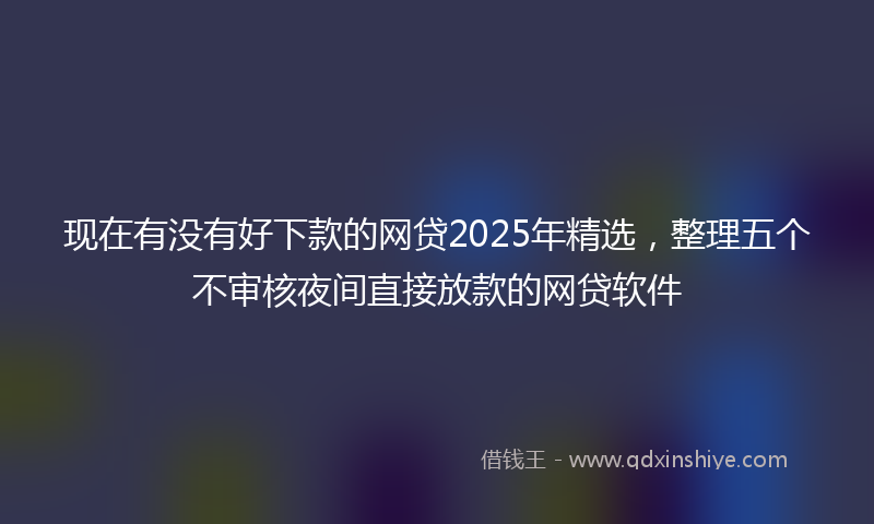 现在有没有好下款的网贷2025年精选，整理五个不审核夜间直接放款的网贷软件