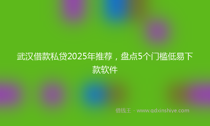 武汉借款私贷2025年推荐，盘点5个门槛低易下款软件
