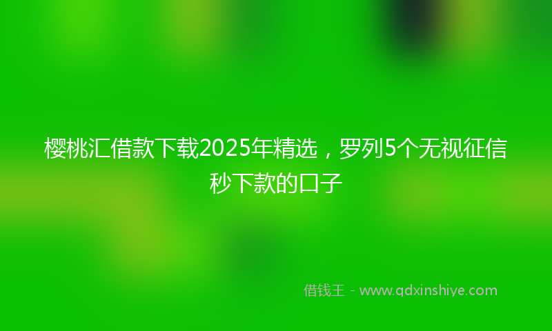 樱桃汇借款下载2025年精选，罗列5个无视征信秒下款的口子