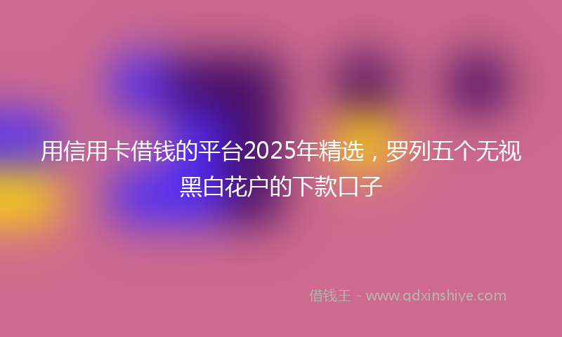 用信用卡借钱的平台2025年精选，罗列五个无视黑白花户的下款口子