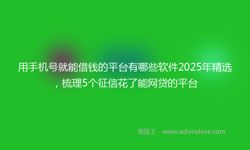 用手机号就能借钱的平台有哪些软件2025年精选，梳理5个征信花了能网贷的平台