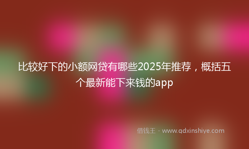 比较好下的小额网贷有哪些2025年推荐，概括五个最新能下来钱的app