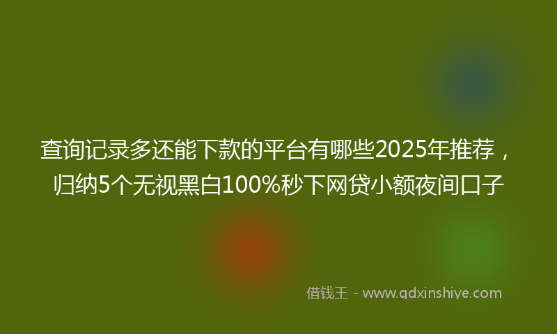 查询记录多还能下款的平台有哪些2025年推荐，归纳5个无视黑白100%秒下网贷小额夜间口子