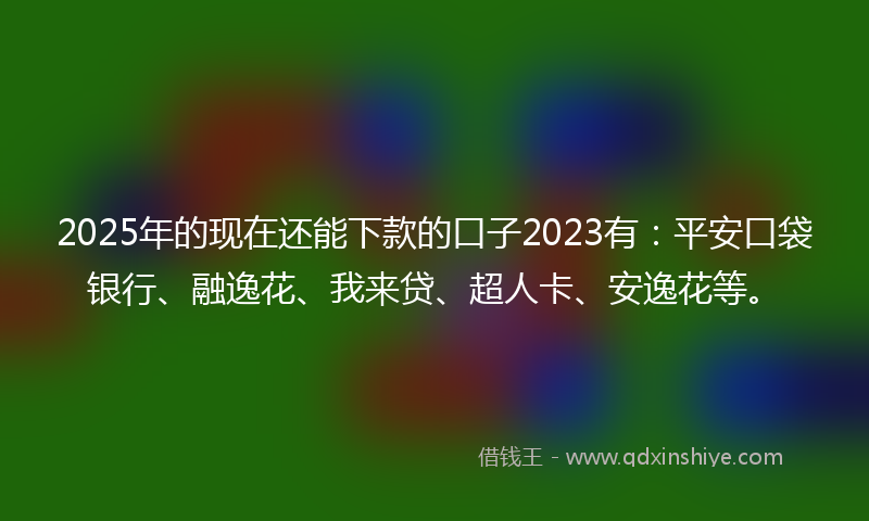 2025年的现在还能下款的口子2023有：平安口袋银行、融逸花、我来贷、超人卡、安逸花等。