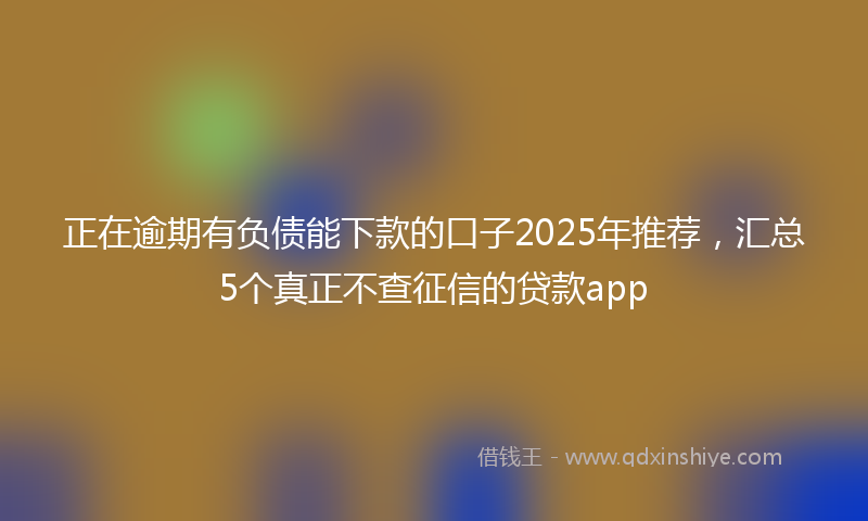 正在逾期有负债能下款的口子2025年推荐，汇总5个真正不查征信的贷款app