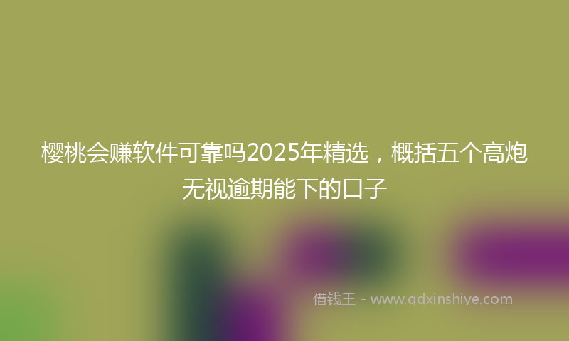 樱桃会赚软件可靠吗2025年精选，概括五个高炮无视逾期能下的口子