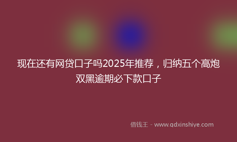 现在还有网贷口子吗2025年推荐，归纳五个高炮双黑逾期必下款口子
