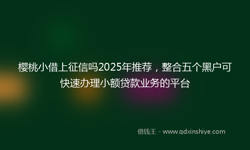 樱桃小借上征信吗2025年推荐，整合五个黑户可快速办理小额贷款业务的平台