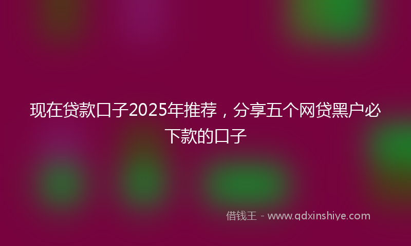 现在贷款口子2025年推荐，分享五个网贷黑户必下款的口子