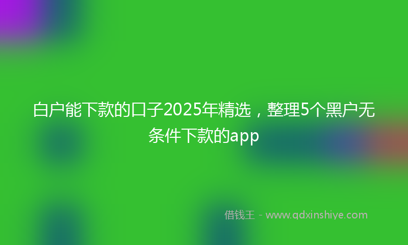 白户能下款的口子2025年精选，整理5个黑户无条件下款的app