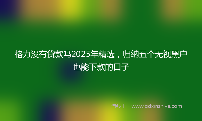 格力没有贷款吗2025年精选，归纳五个无视黑户也能下款的口子
