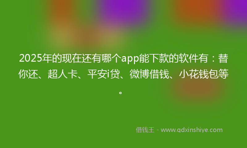 2025年的现在还有哪个app能下款的软件有：替你还、超人卡、平安i贷、微博借钱、小花钱包等。