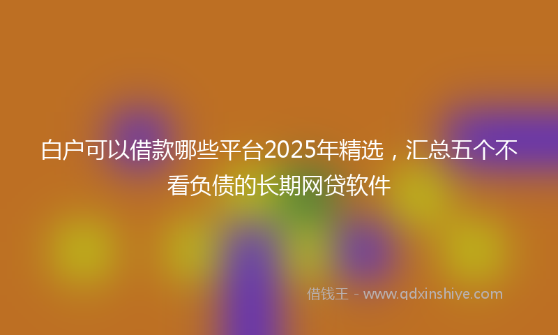 白户可以借款哪些平台2025年精选，汇总五个不看负债的长期网贷软件