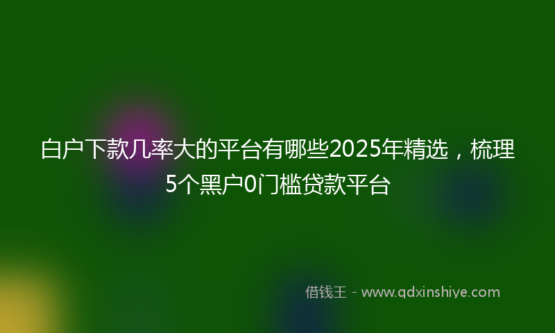 白户下款几率大的平台有哪些2025年精选，梳理5个黑户0门槛贷款平台