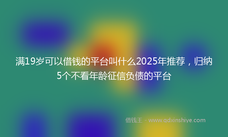 满19岁可以借钱的平台叫什么2025年推荐，归纳5个不看年龄征信负债的平台