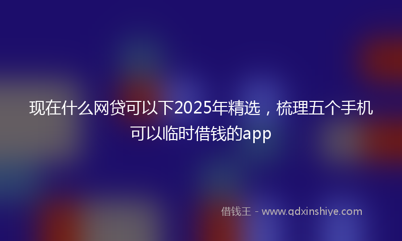 现在什么网贷可以下2025年精选，梳理五个手机可以临时借钱的app