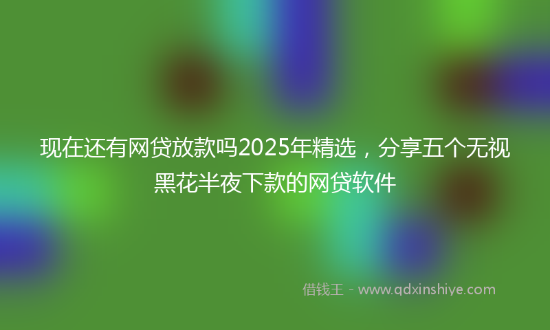 现在还有网贷放款吗2025年精选，分享五个无视黑花半夜下款的网贷软件