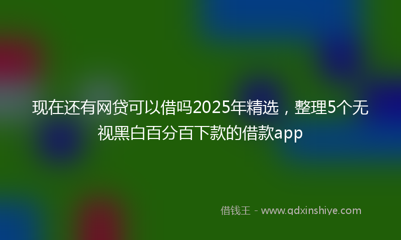 现在还有网贷可以借吗2025年精选，整理5个无视黑白百分百下款的借款app