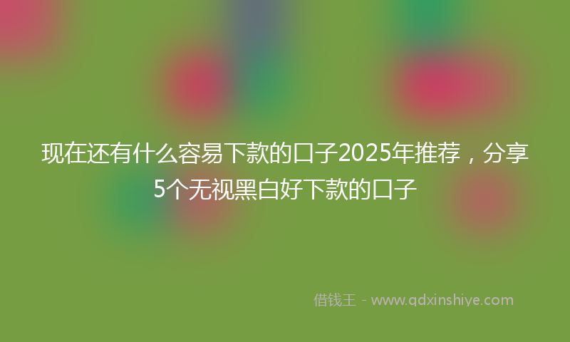 现在还有什么容易下款的口子2025年推荐，分享5个无视黑白好下款的口子