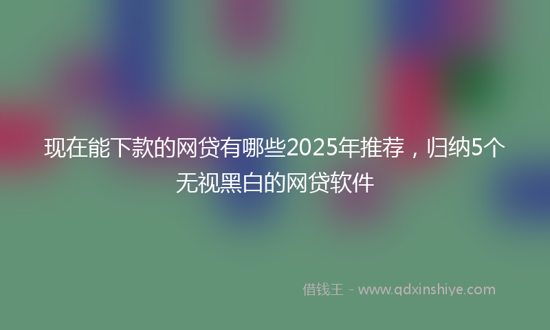 现在能下款的网贷有哪些2025年推荐，归纳5个无视黑白的网贷软件