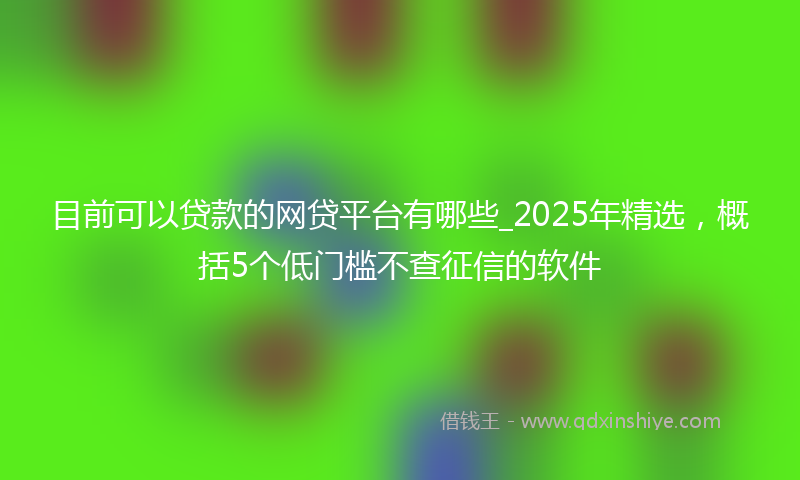 目前可以贷款的网贷平台有哪些_2025年精选，概括5个低门槛不查征信的软件