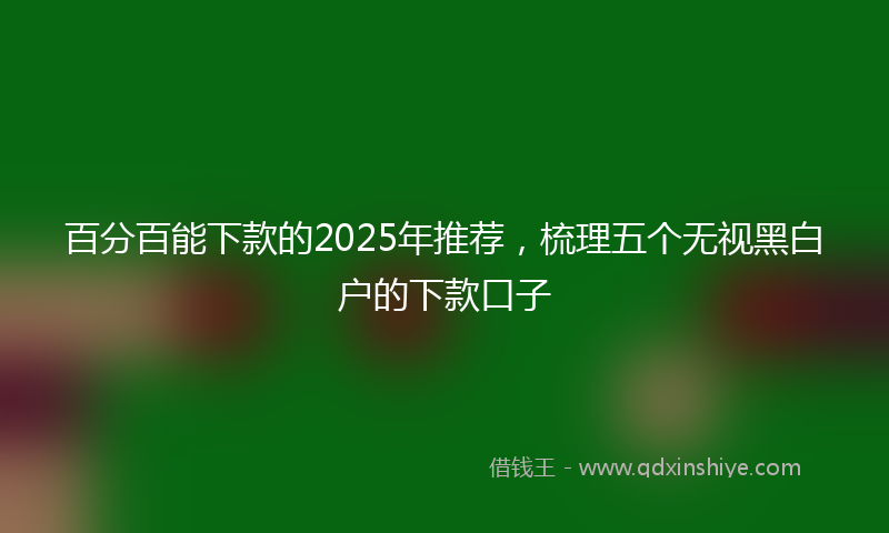 百分百能下款的2025年推荐，梳理五个无视黑白户的下款口子